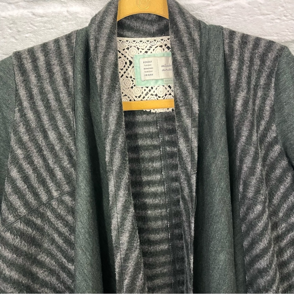 Anthropologie Saturday/Sunday Elise Green Blanket Cardigan Size XS OB367241. - Picture 4 of 11